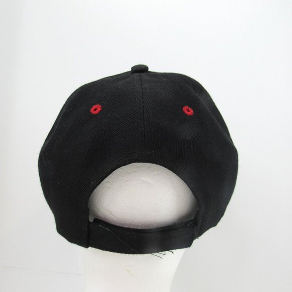 USA Embroidered Logo with Embroidered Flag Men's Black Adj Strap Back Cap Hat - Picture 7 of 8